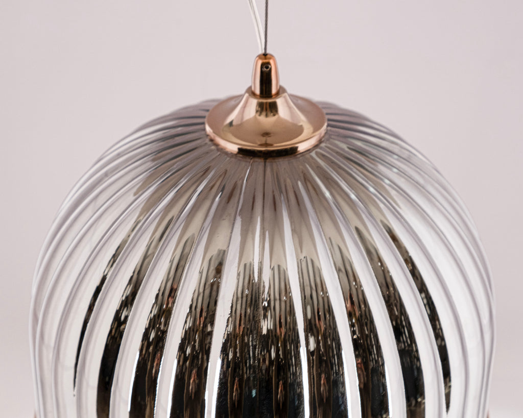 Modern Ribbed Glass Pendant Light: Scandinavian Kitchen Island Chandelier