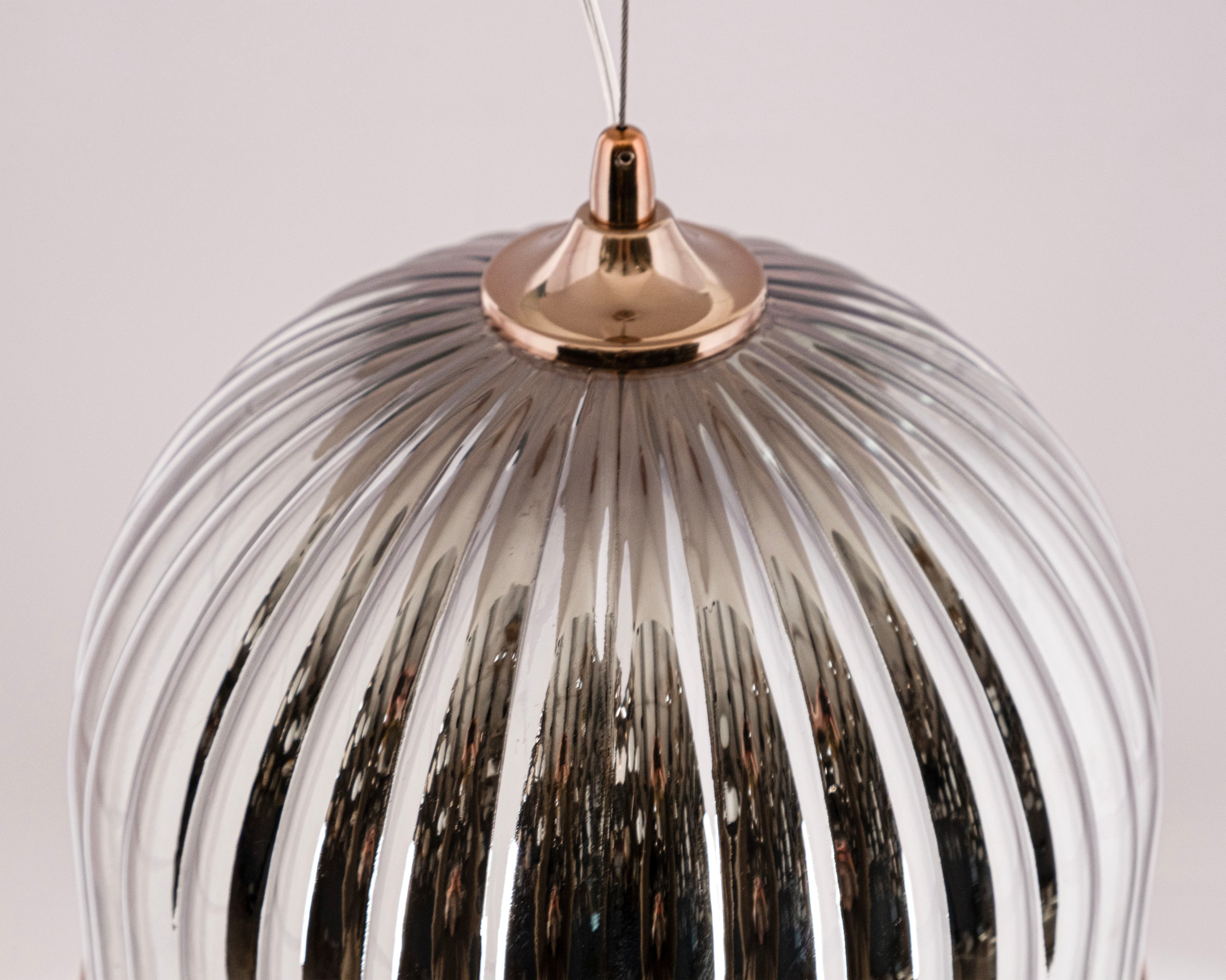 Modern Ribbed Glass Pendant Light: Scandinavian Kitchen Island Chandelier