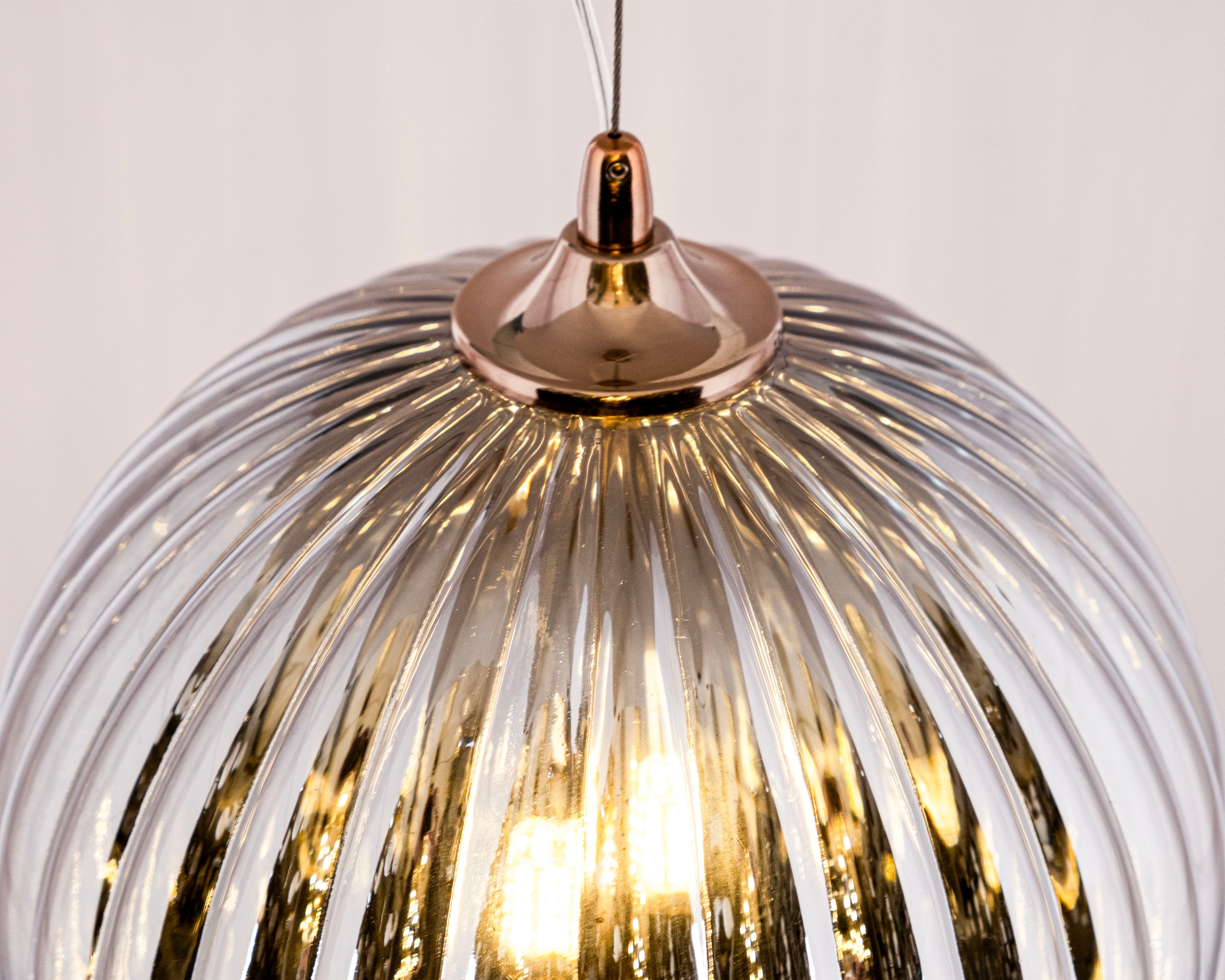 Modern Ribbed Glass Pendant Light: Scandinavian Kitchen Island Chandelier