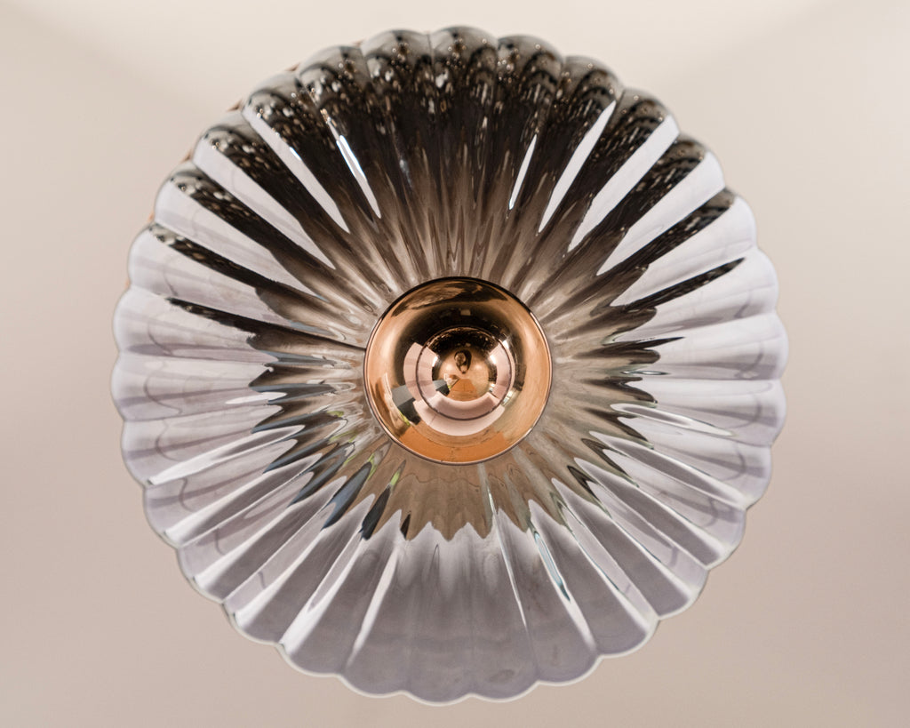 Modern Ribbed Glass Pendant Light: Scandinavian Kitchen Island Chandelier