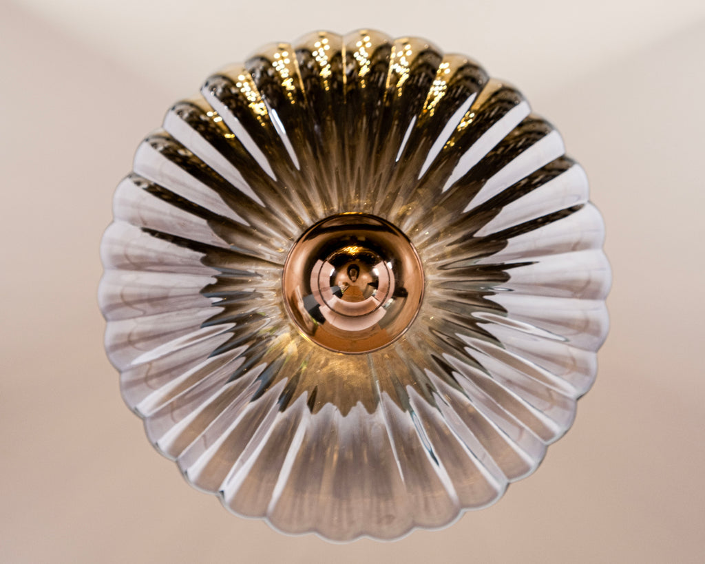 Modern Ribbed Glass Pendant Light: Scandinavian Kitchen Island Chandelier