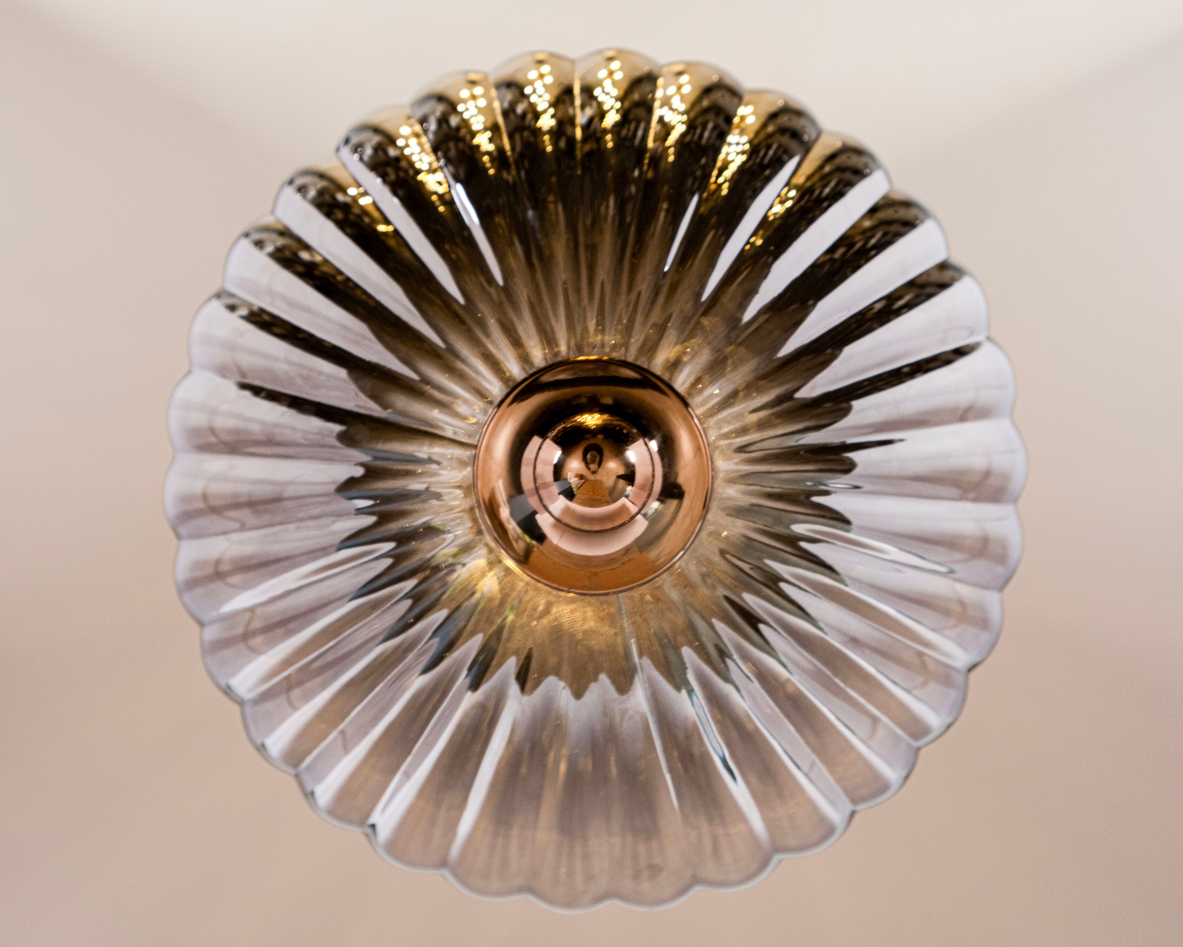 Modern Ribbed Glass Pendant Light: Scandinavian Kitchen Island Chandelier