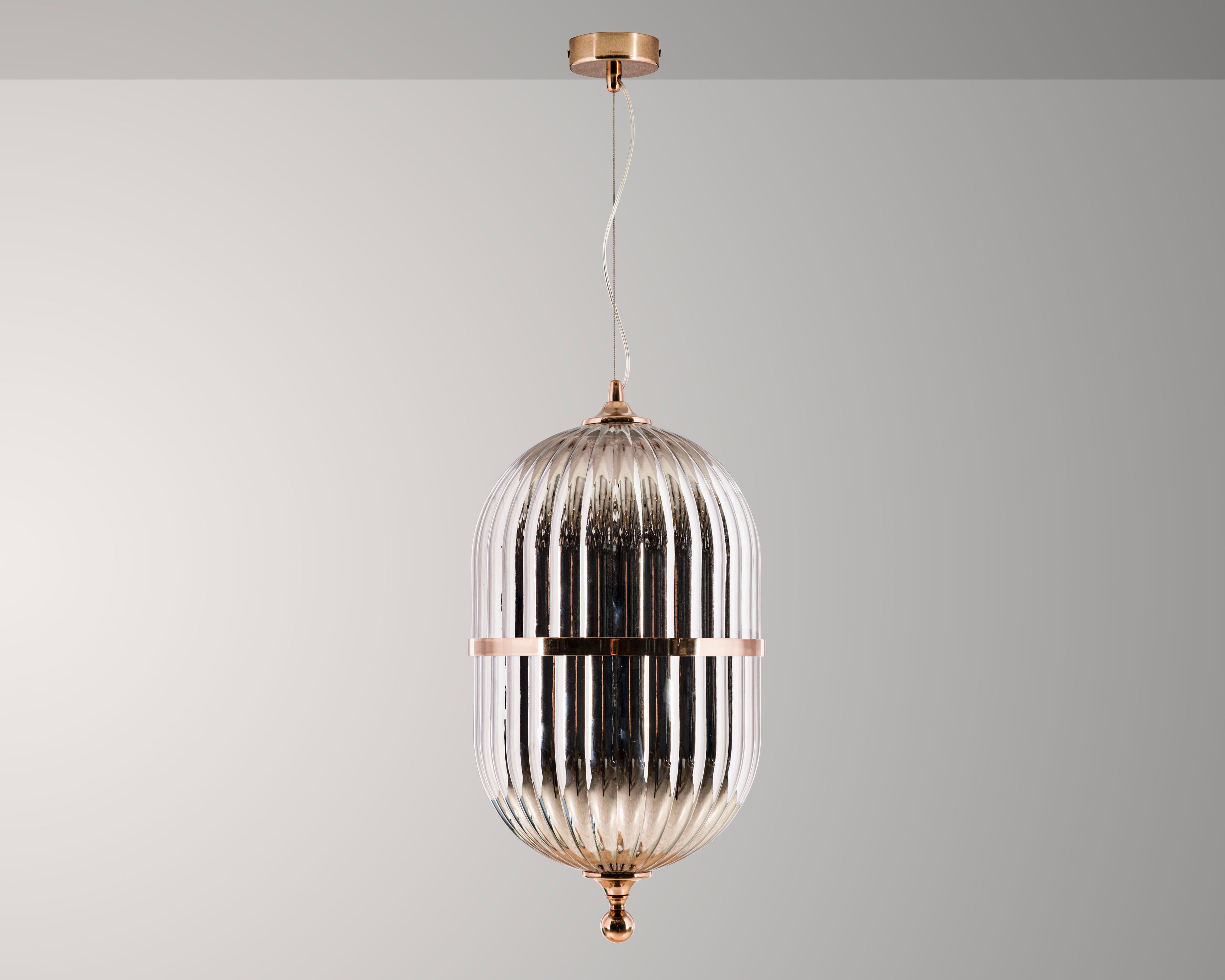 Modern Ribbed Glass Pendant Light: Scandinavian Kitchen Island Chandelier