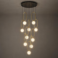 Custom Modern Staircase Chandelier, Sloped Ceiling Lighting