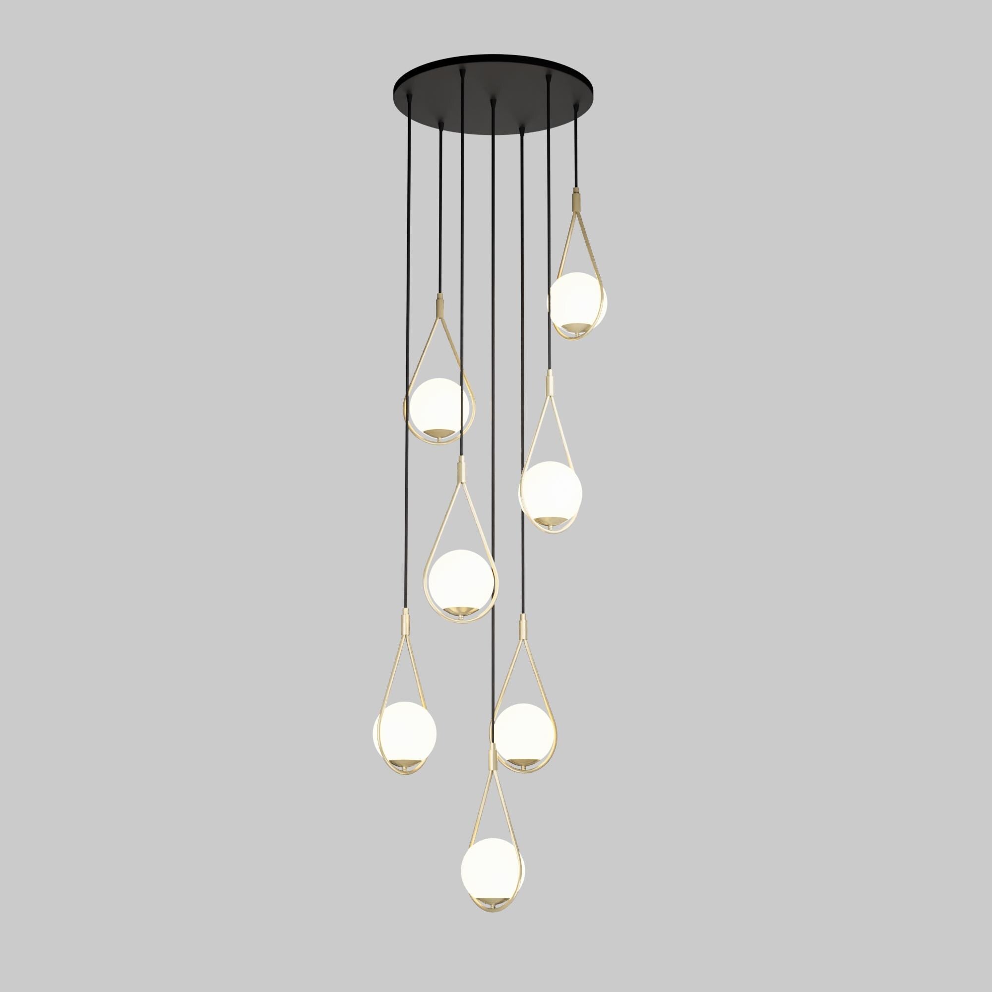 Minimalist Multi Drop Glass Globe Pendant Light