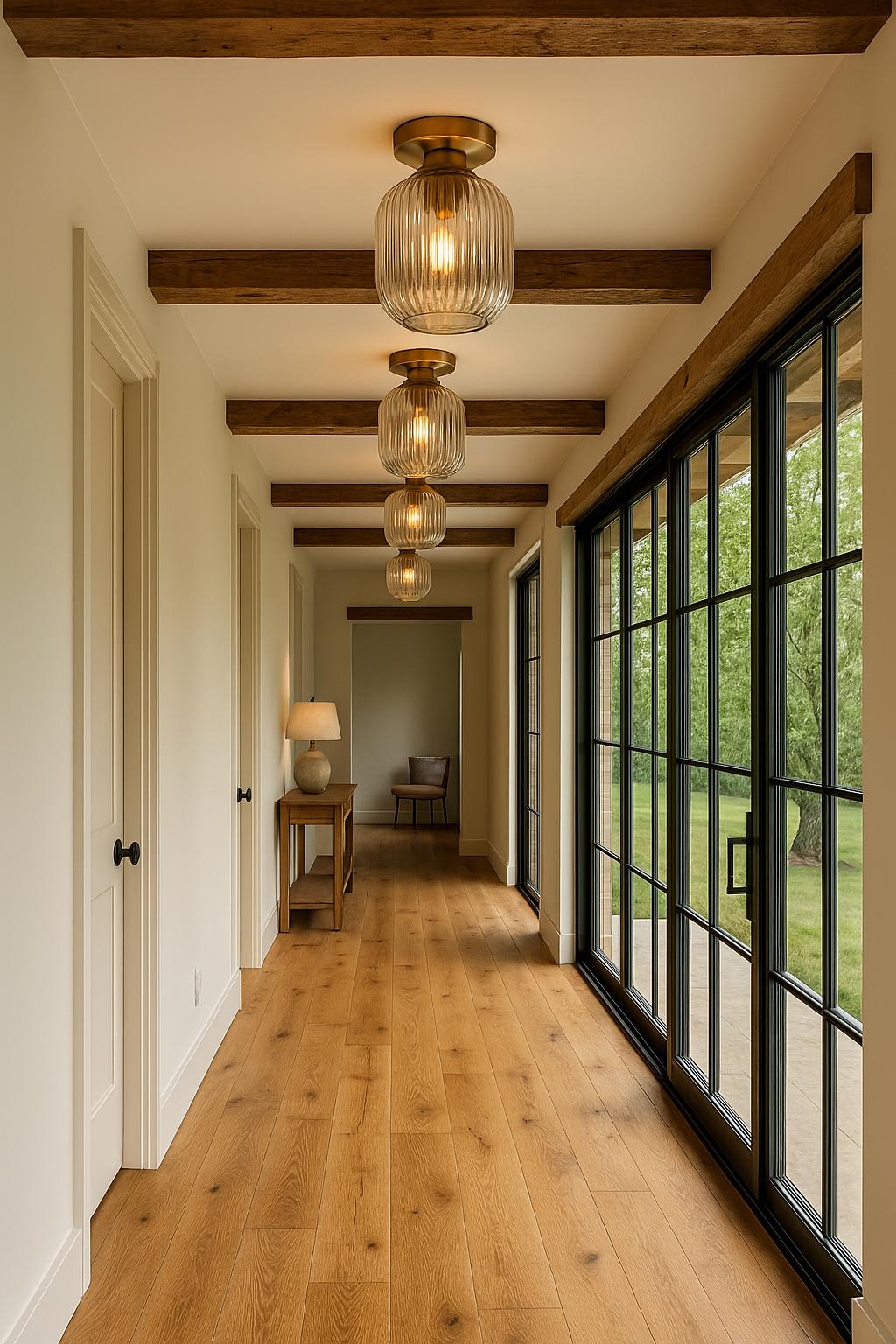 Modern Ribbed Glass Ceiling Light