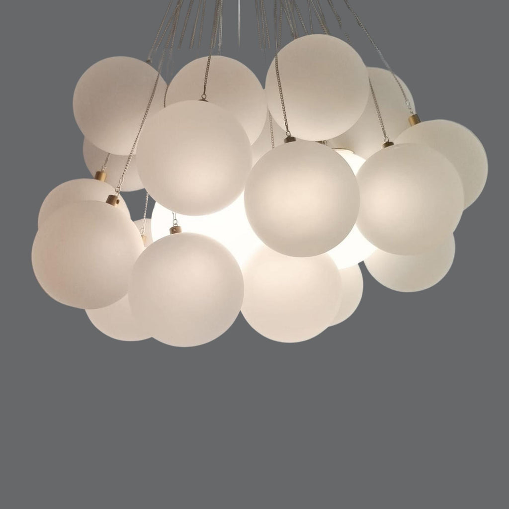 Cloud Modern Frosted Glass Globe Chandelier – 21 / 46 / 73 Ball