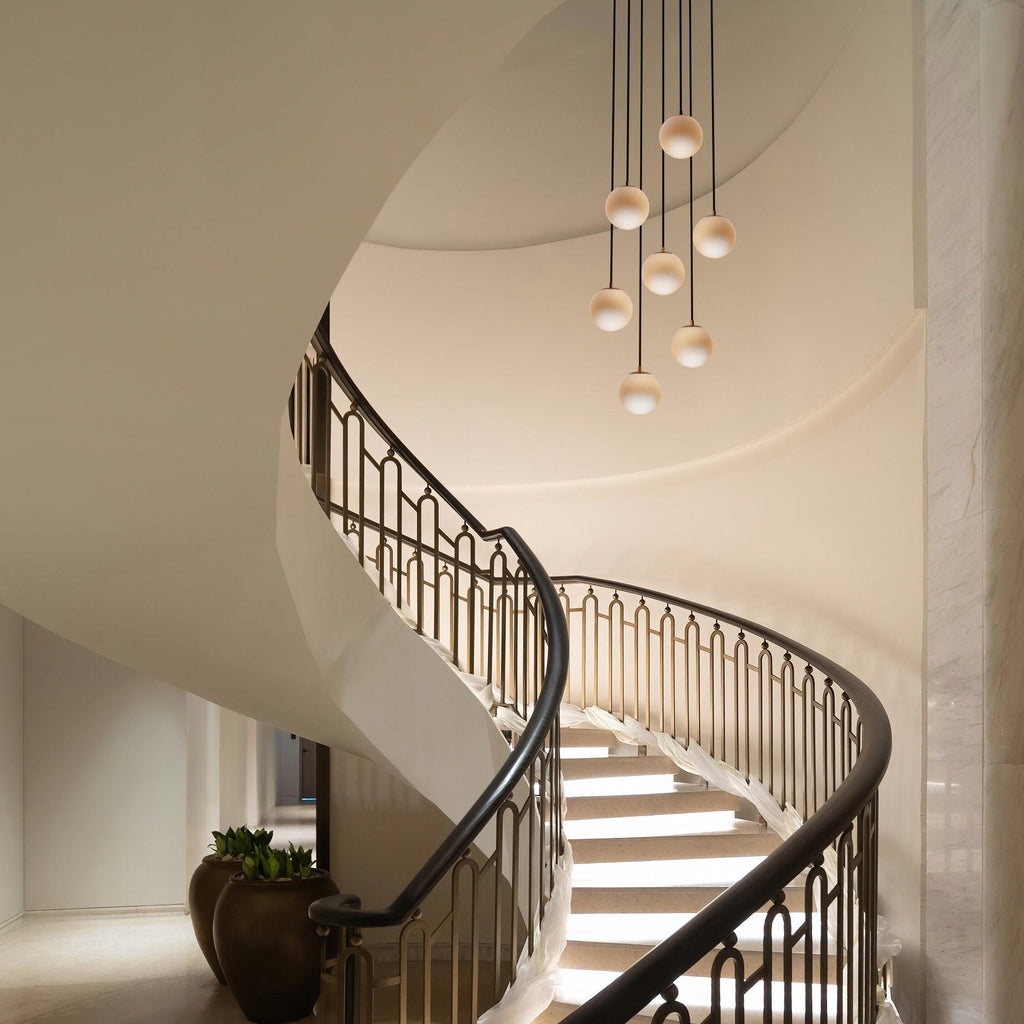 Custom Multi Drop Staircase Chandelier