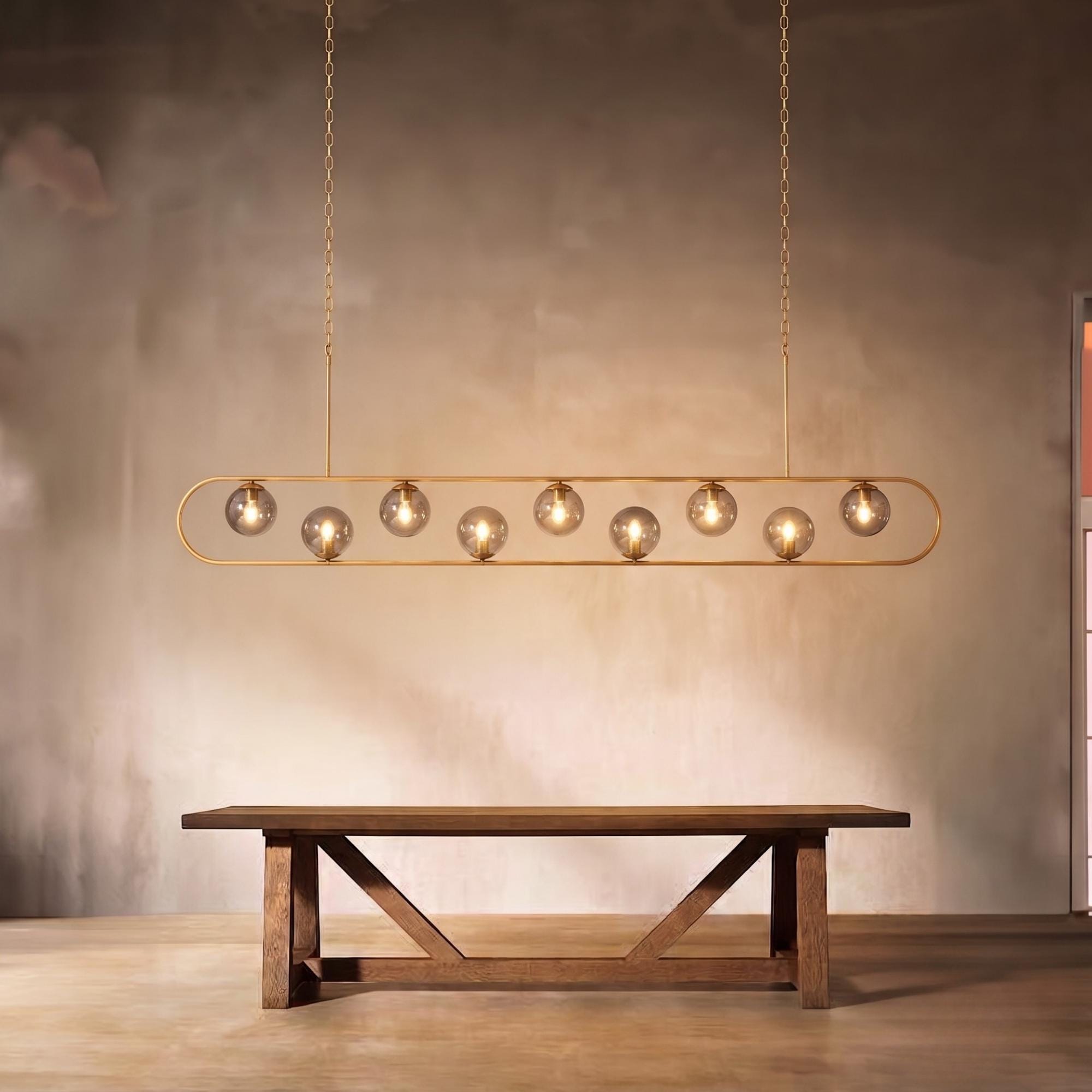 XL Modern Linear Mix Chandelier: 12 Person Dining Table Chandelier