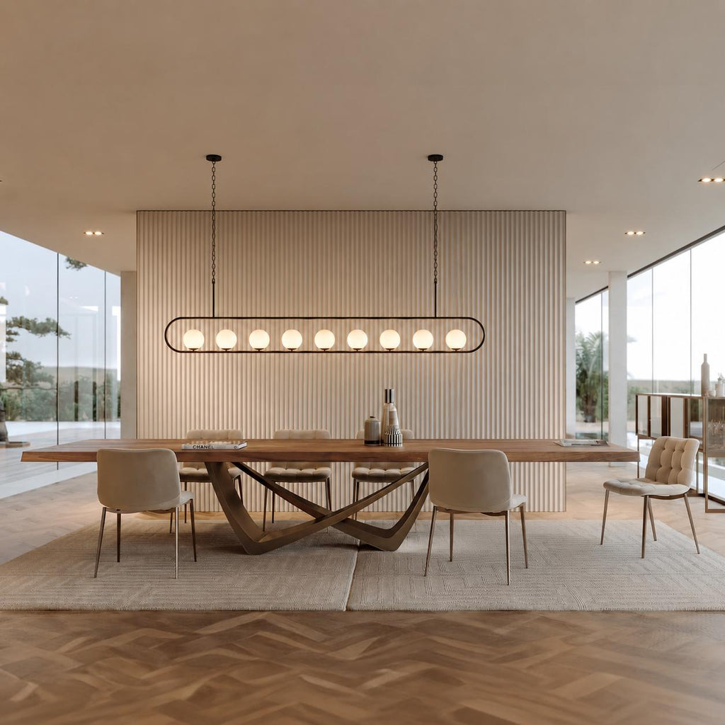 XL Modern Linear Chandelier: Custom Kitchen Island Lighting