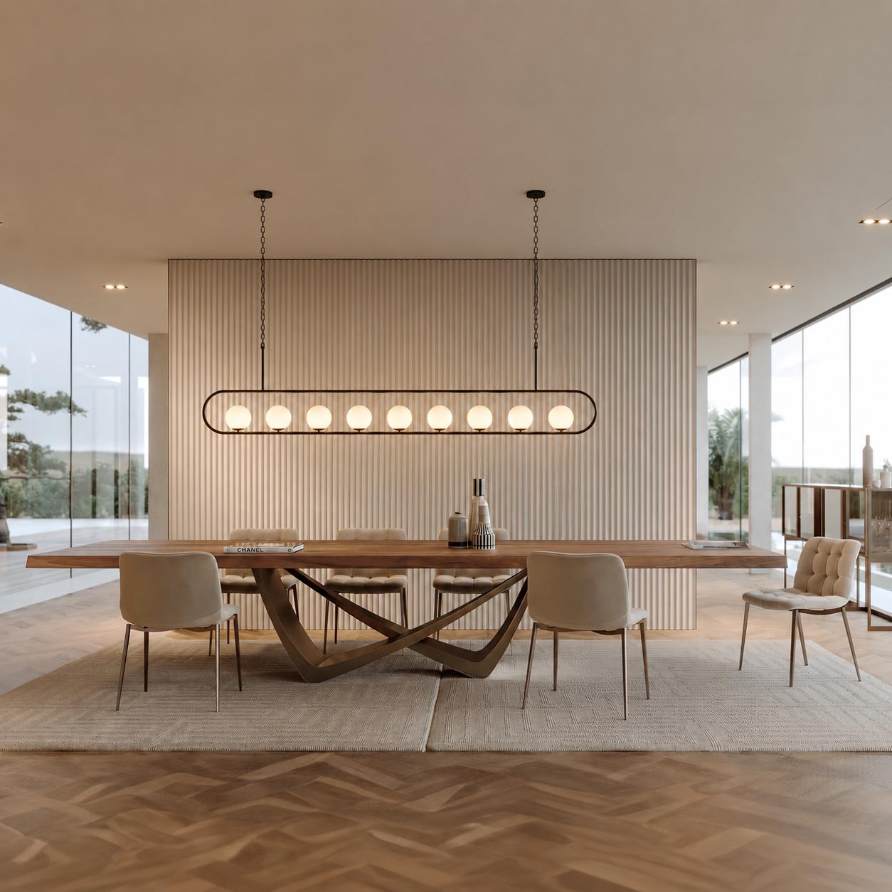 XL Modern Linear Chandelier: Custom Kitchen Island Lighting