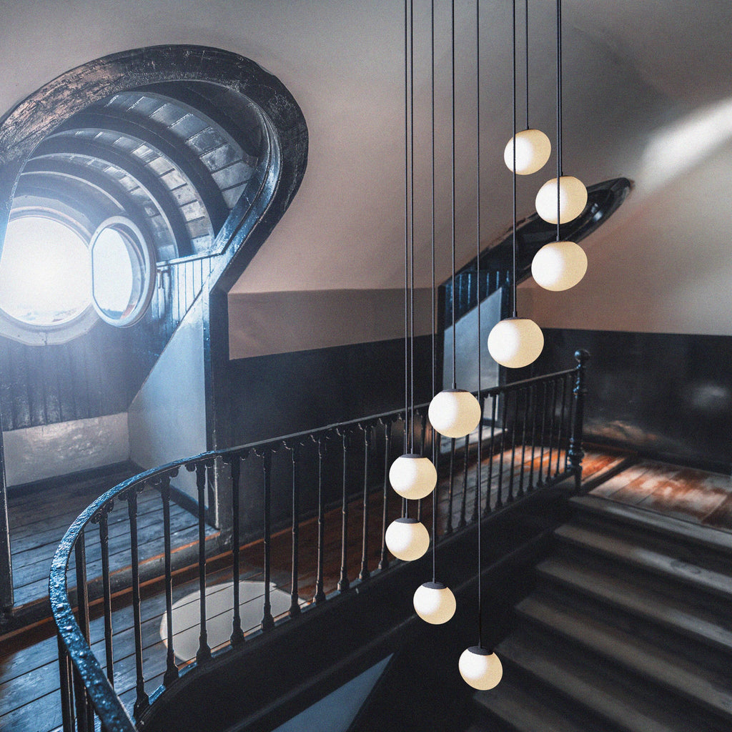 Custom Multi Drop Staircase Chandelier