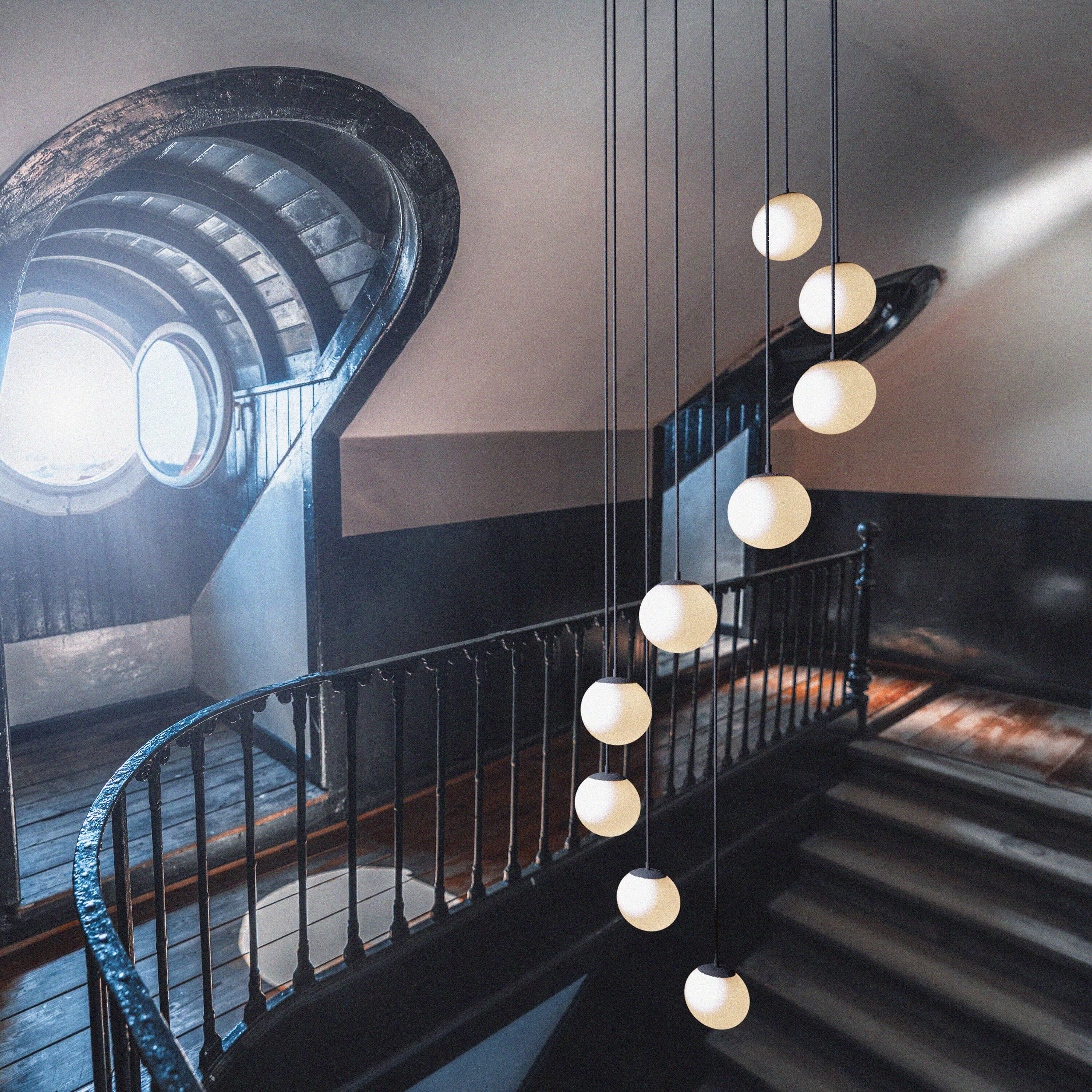 Custom Multi Drop Staircase Chandelier