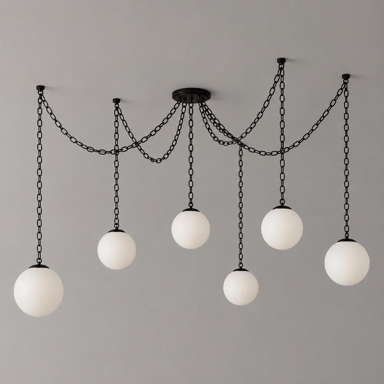 Spider Pendant Light, Modern Chain Chandelier, Adjustable Globe Lighting, Kitchen Island Light, Dining Room Chandelier