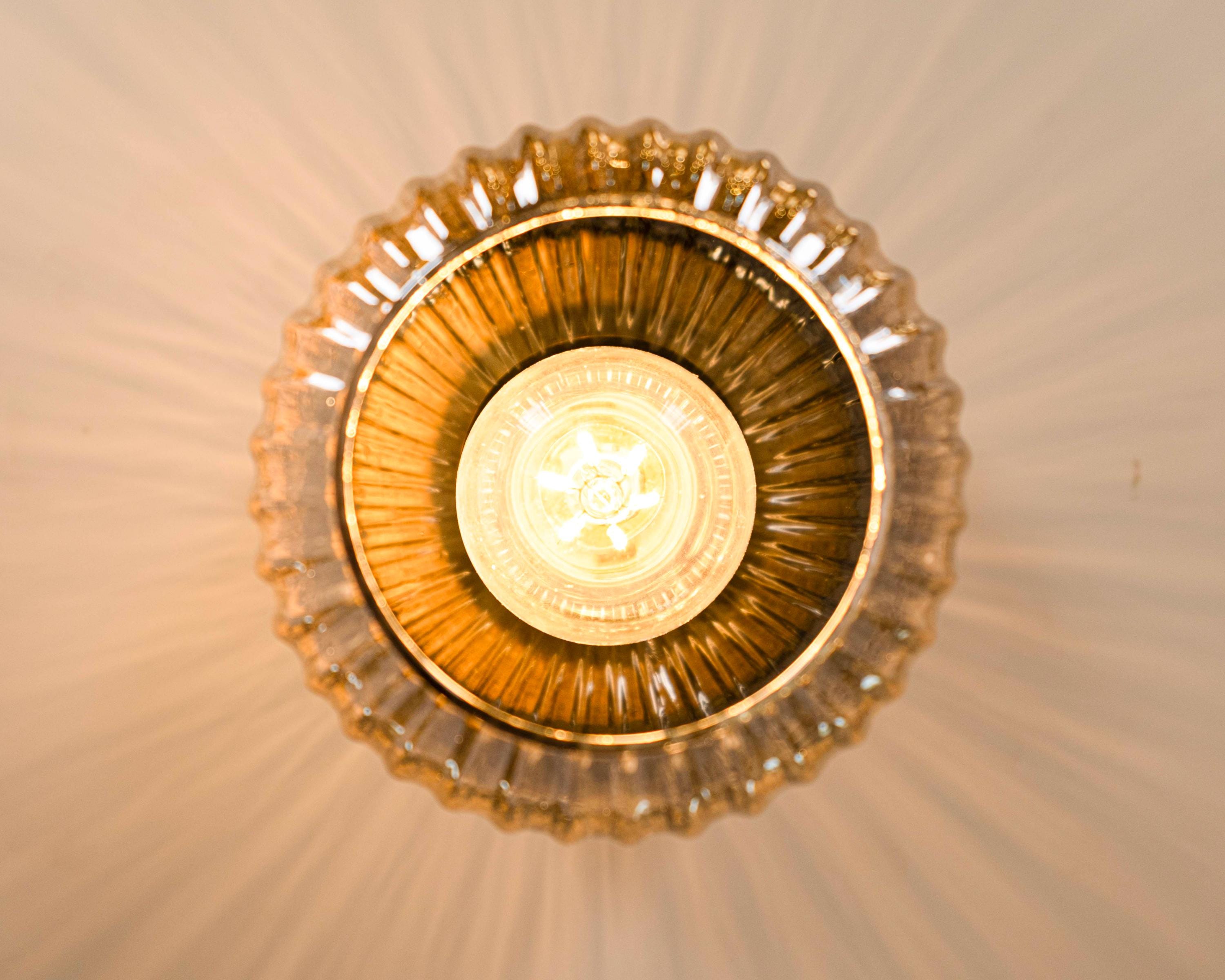 Modern Ribbed Glass Ceiling Light