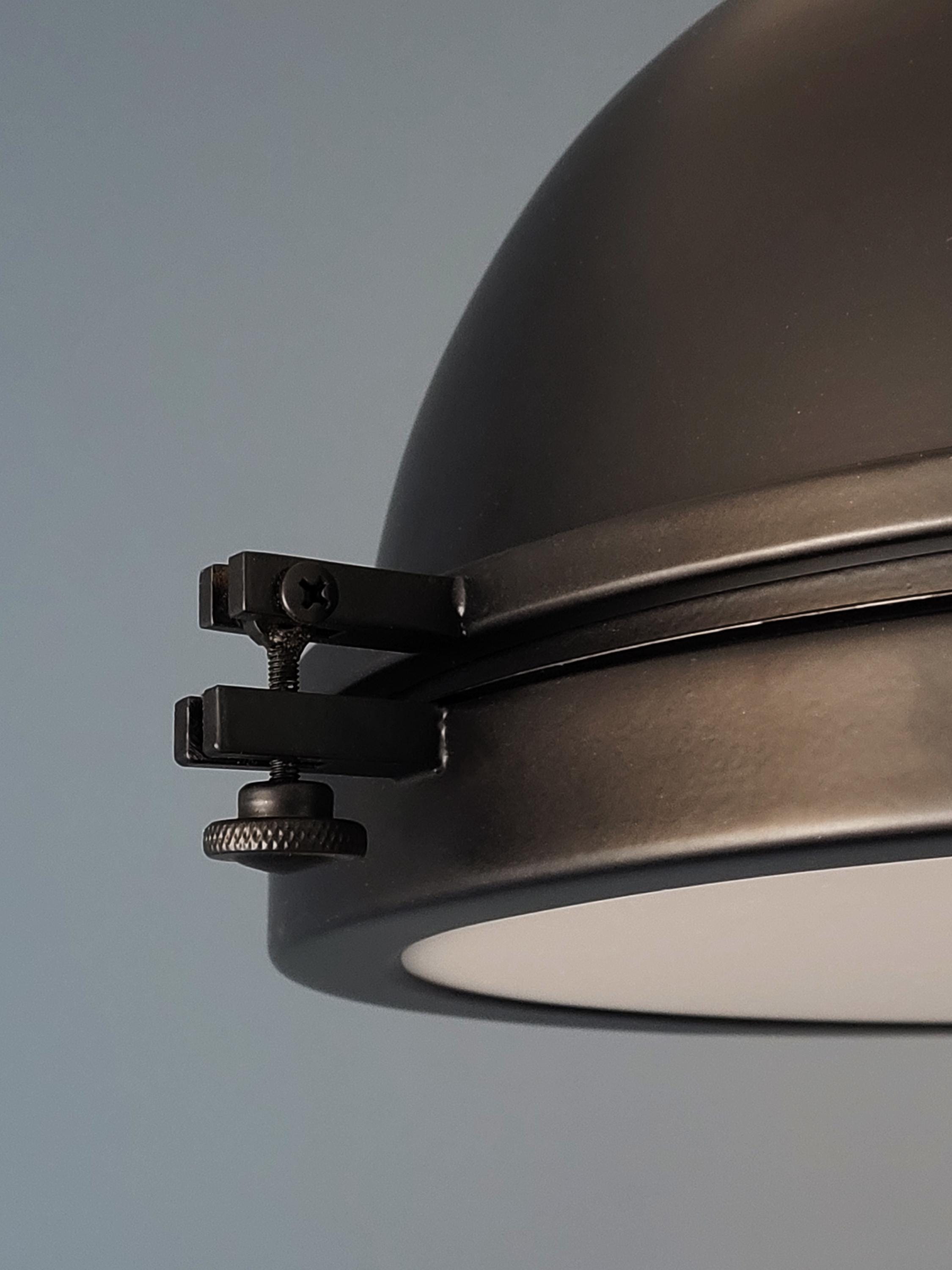 Industrial Farmhouse Pendant Light, Matte Black Metal