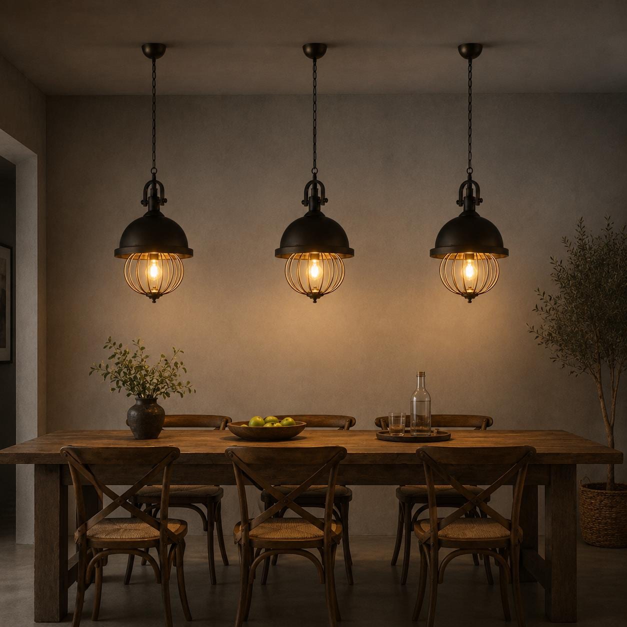 Industrial Cage Pendant Light