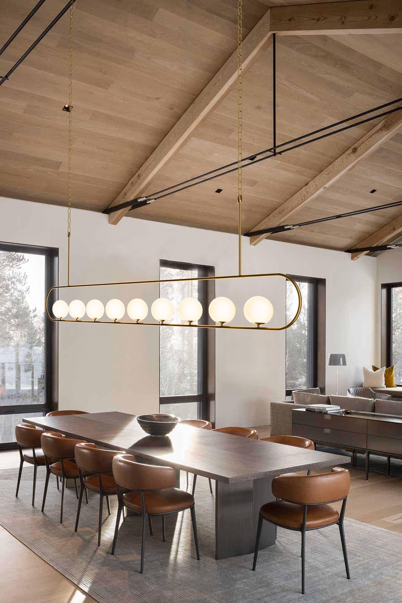 Kitchen island pendant lighting with matte white glass globes