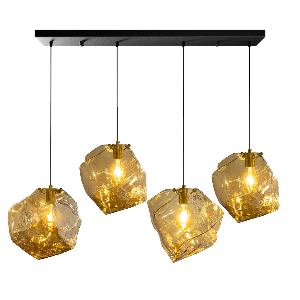 Smoked Glass Cluster Pendant Light, Modern Foyer Chandelier