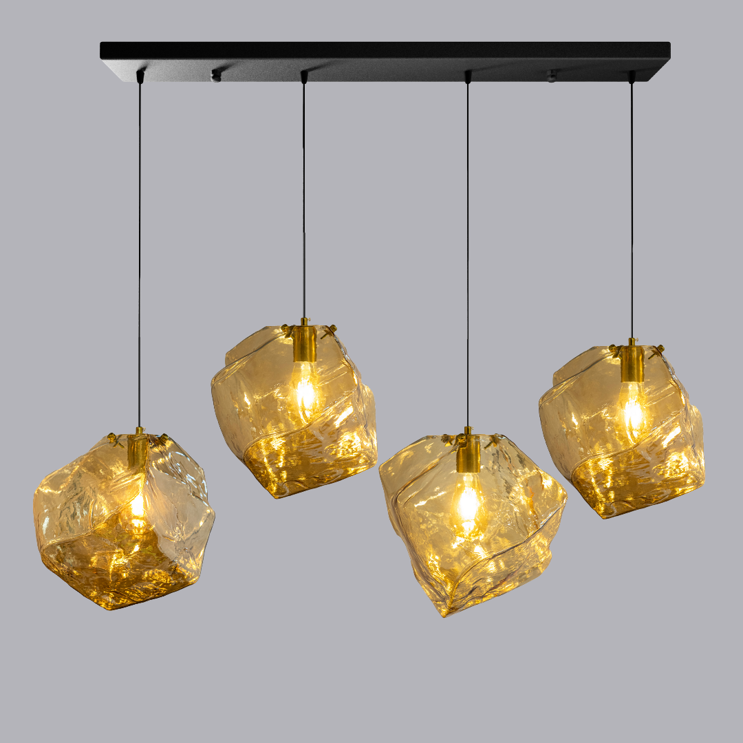 Smoked Glass Cluster Pendant Light, Modern Foyer Chandelier