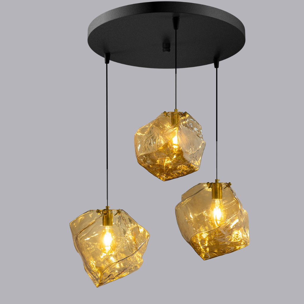 Smoked Glass Cluster Pendant Light, Modern Foyer Chandelier