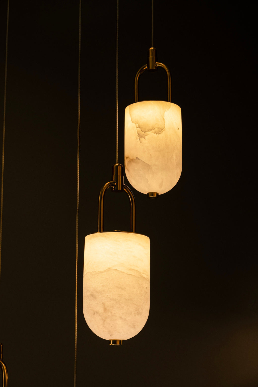 Custom Marble Pendant Light for Stairwell, Modern Natural Marble Chandelier, Foyer & Entry Lighting