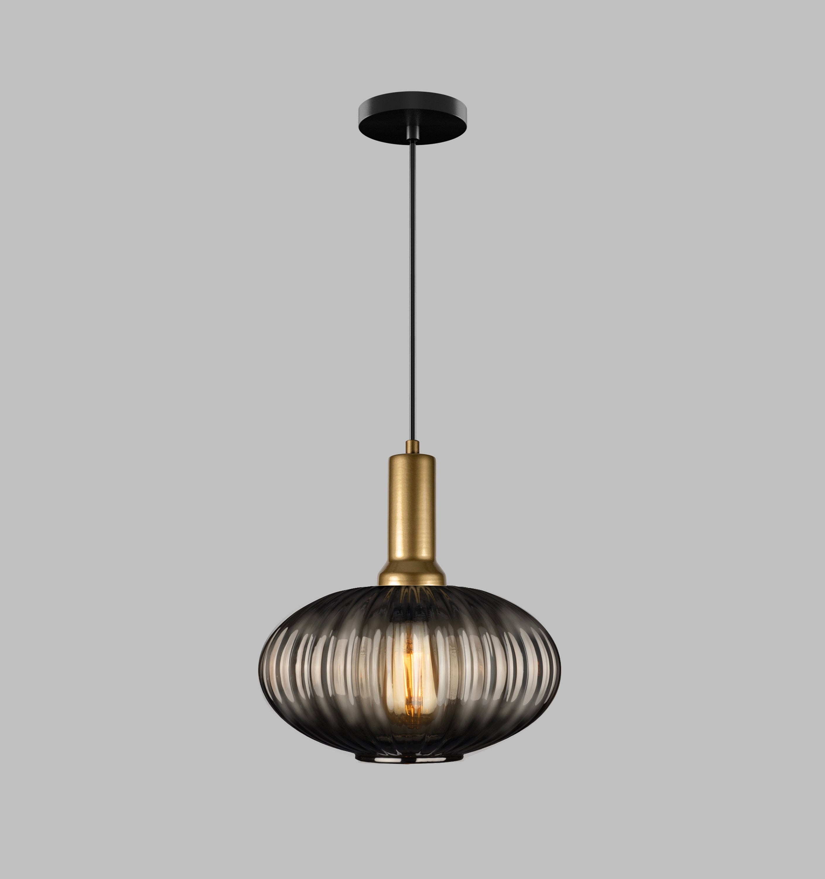 Milk White Ribbed Glass Pendant Light: Modern Chandelier Lighting
