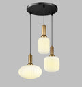 Milk Glass Multi Pendant Light: Mid-Century Modern Staircase Lighting