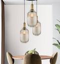 Reeded Glass Multi-Pendant Light: Long Chandelier for High Ceilings