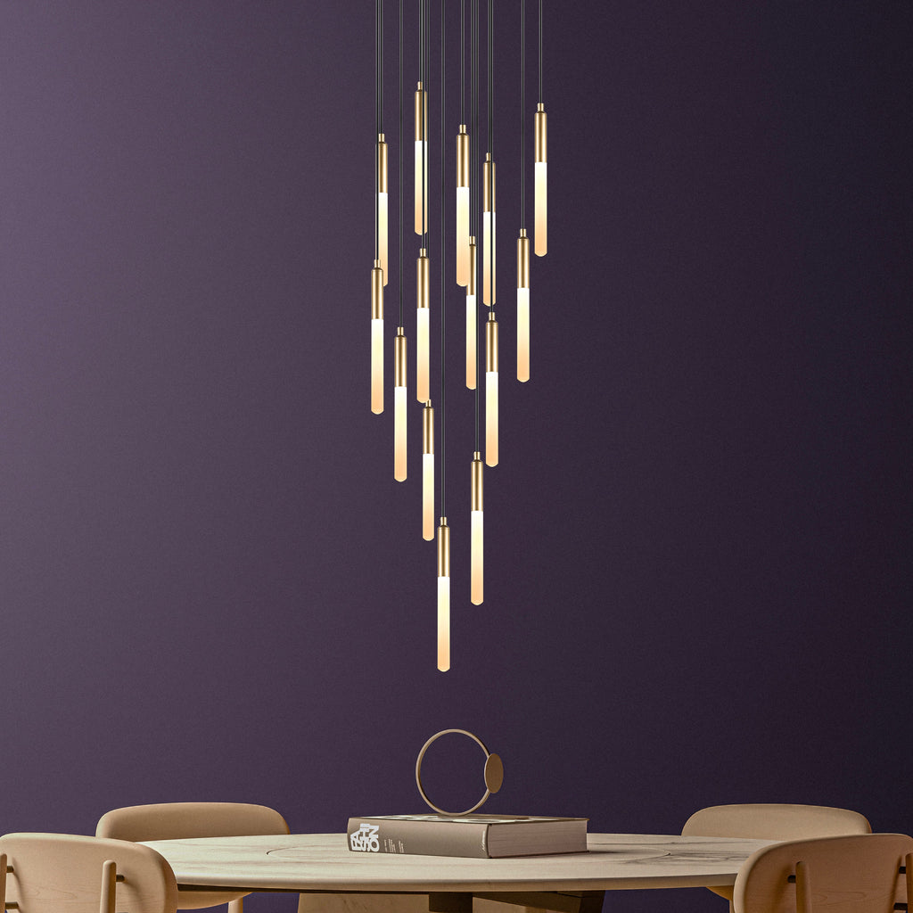 Customizable LED Multi Pendant Light: Modern Stairwell Chandelier