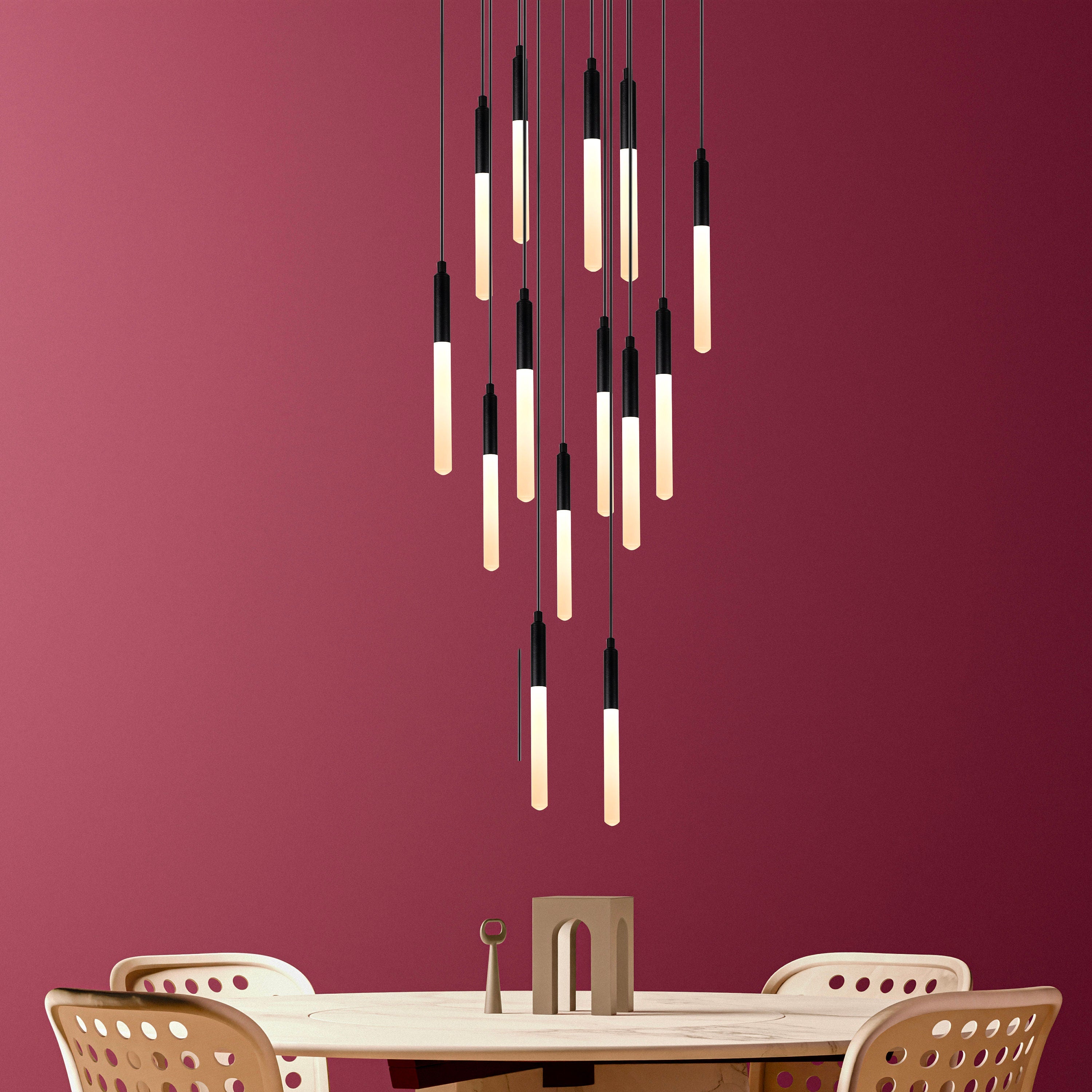 LED Tube Modern Multi Pendant Light