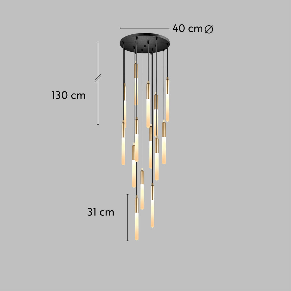 Customizable LED Multi Pendant Light: Modern Stairwell Chandelier