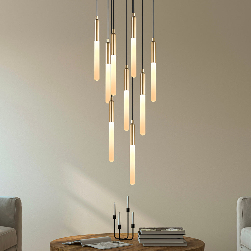 LED Tube Modern Multi Pendant Light
