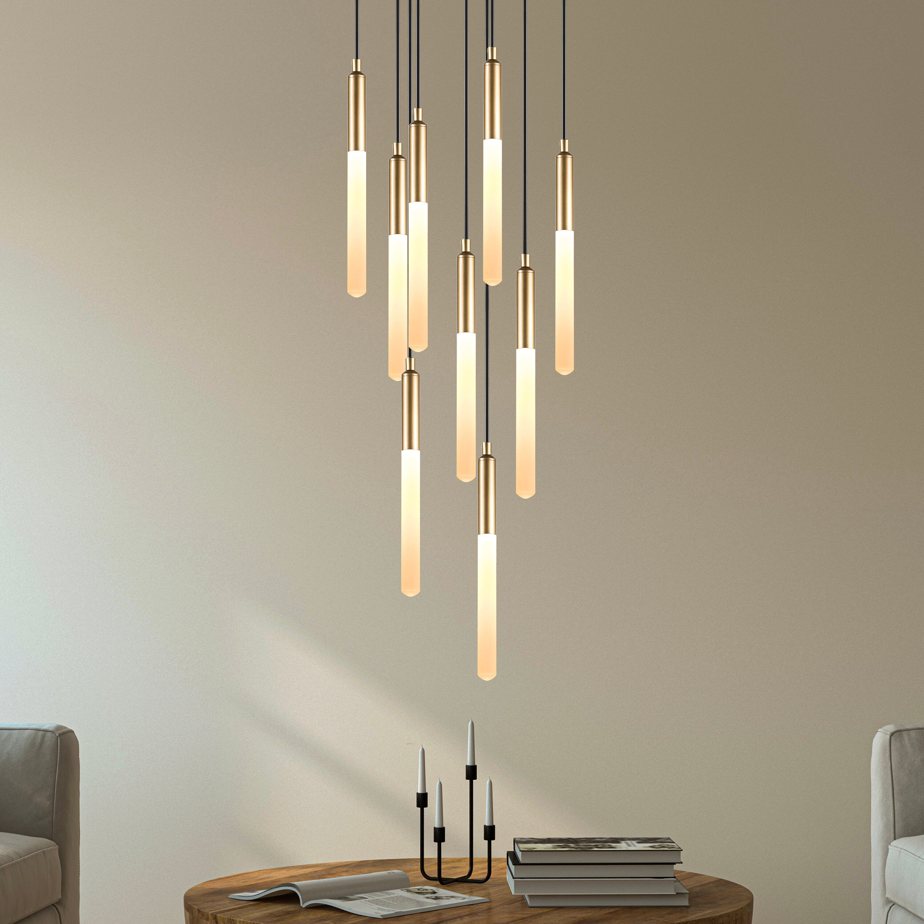 LED Tube Modern Multi Pendant Light