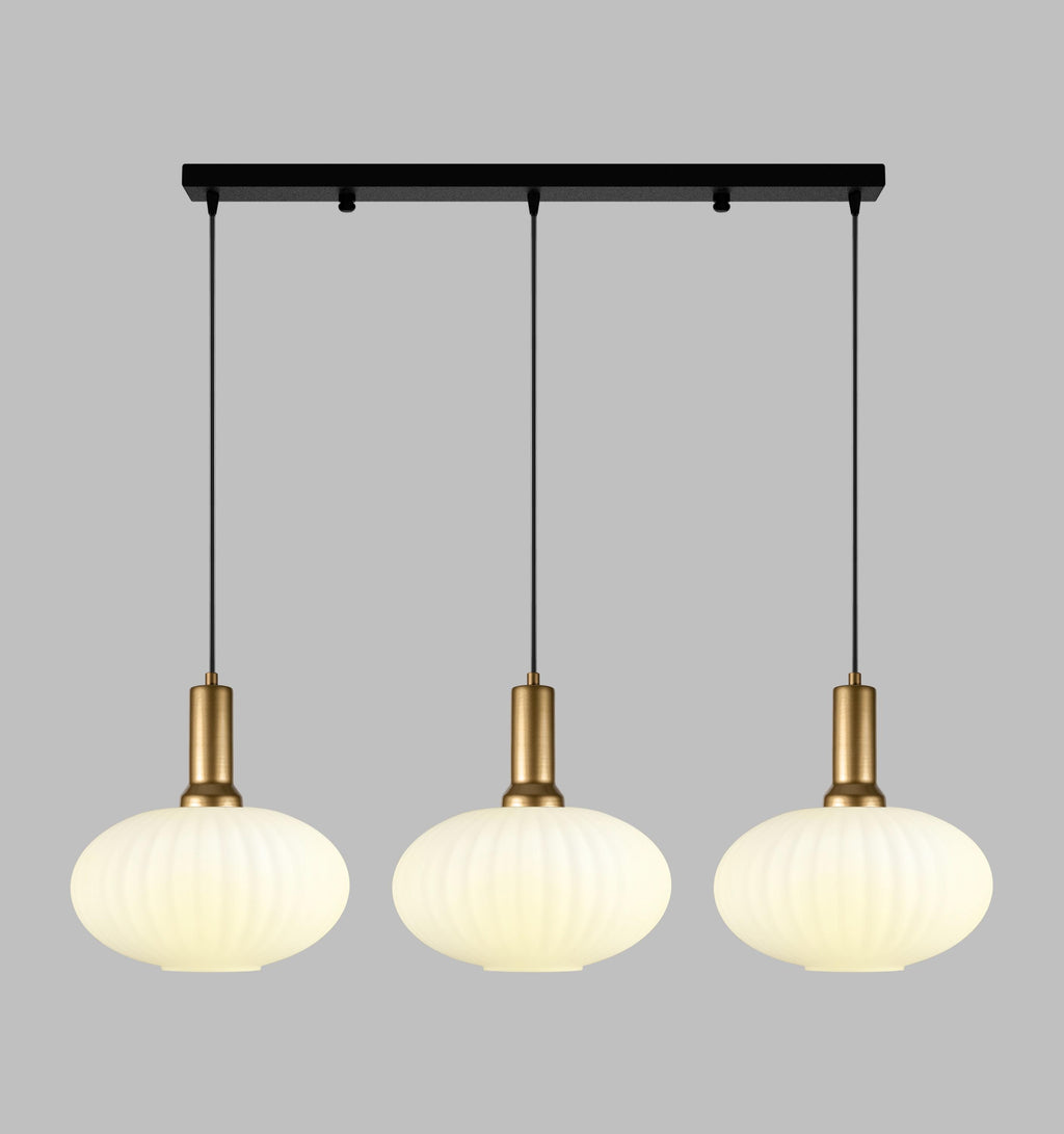 Smoke Gray Ribbed Glass Pendant Light: Modern Linear Chandelier Light