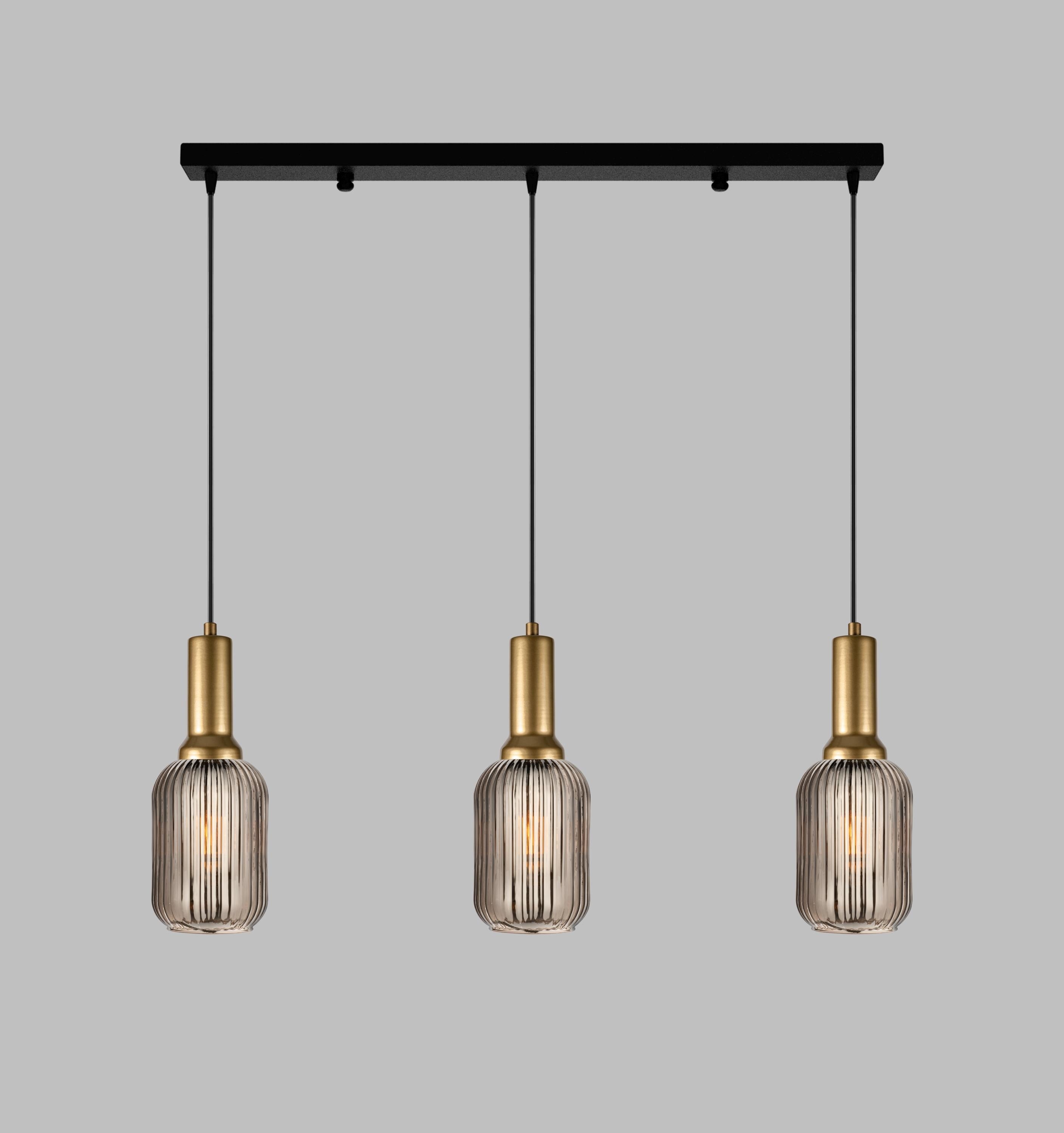 Ribbed White Glass Pendant Light: Modern Cylinder Chandelier