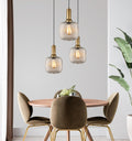 Clear Ribbed Glass Pendant Light: Modern Stairwell Chandelier
