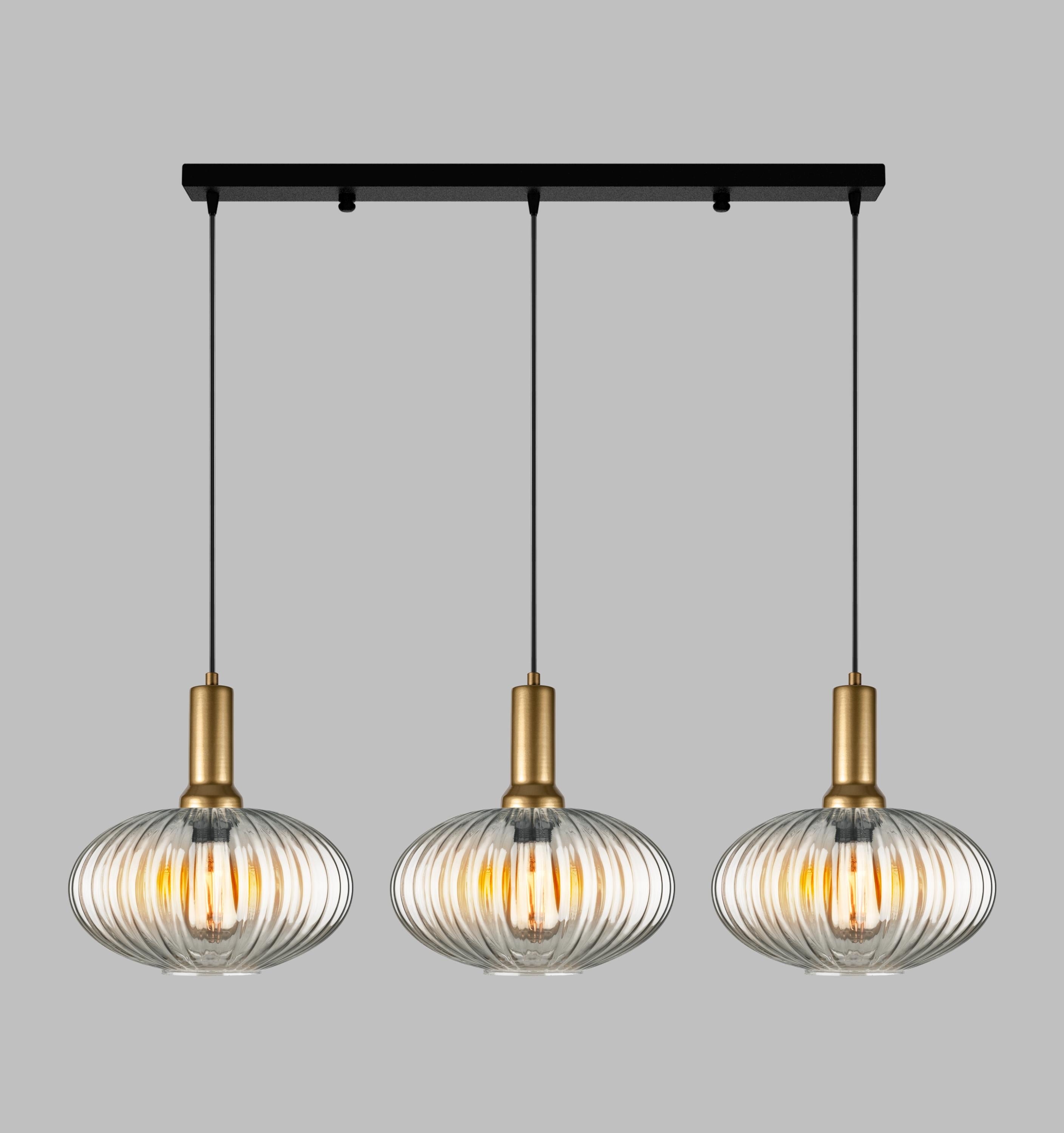 Opal White Glass Pendant Light: Modern Ribbed Lighting for Stairwell