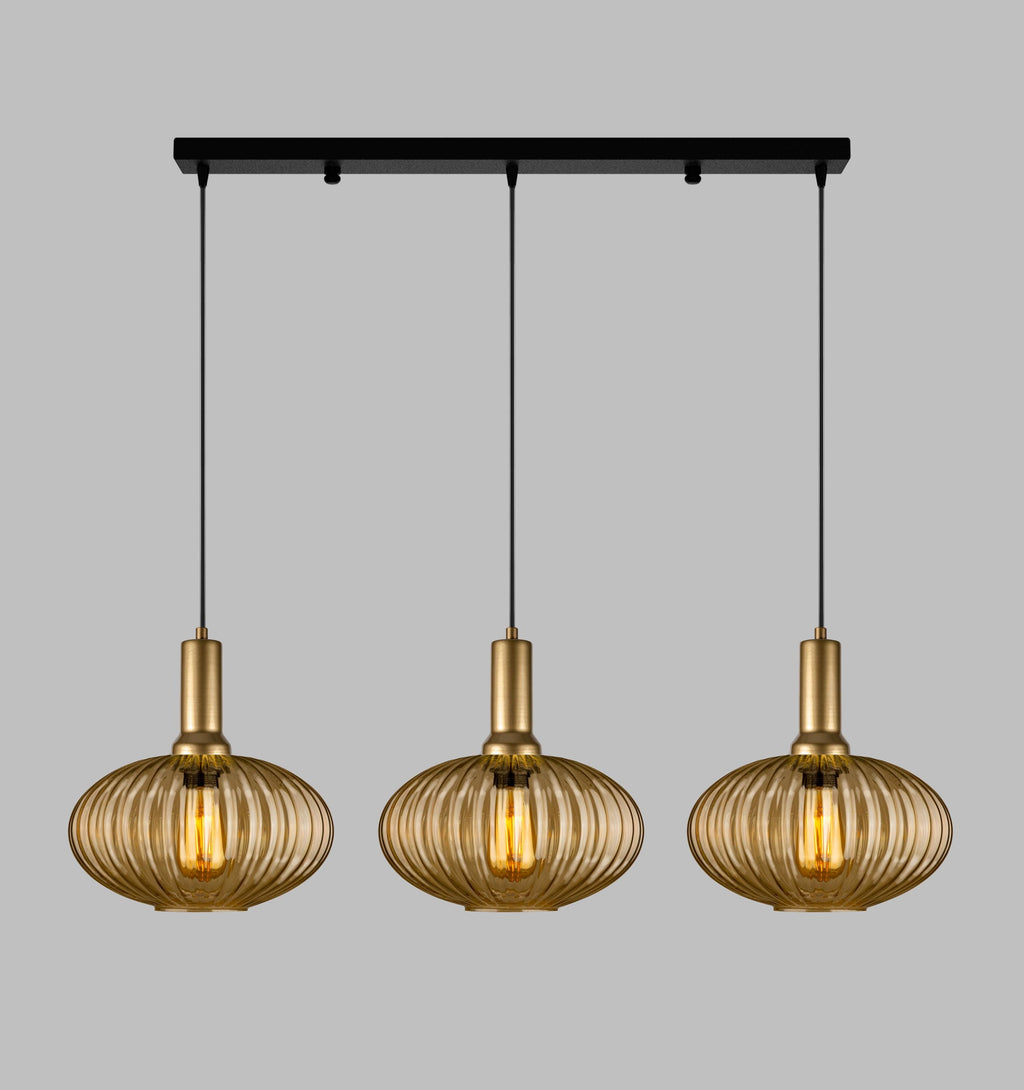 Opal White Glass Pendant Light: Modern Ribbed Lighting for Stairwell