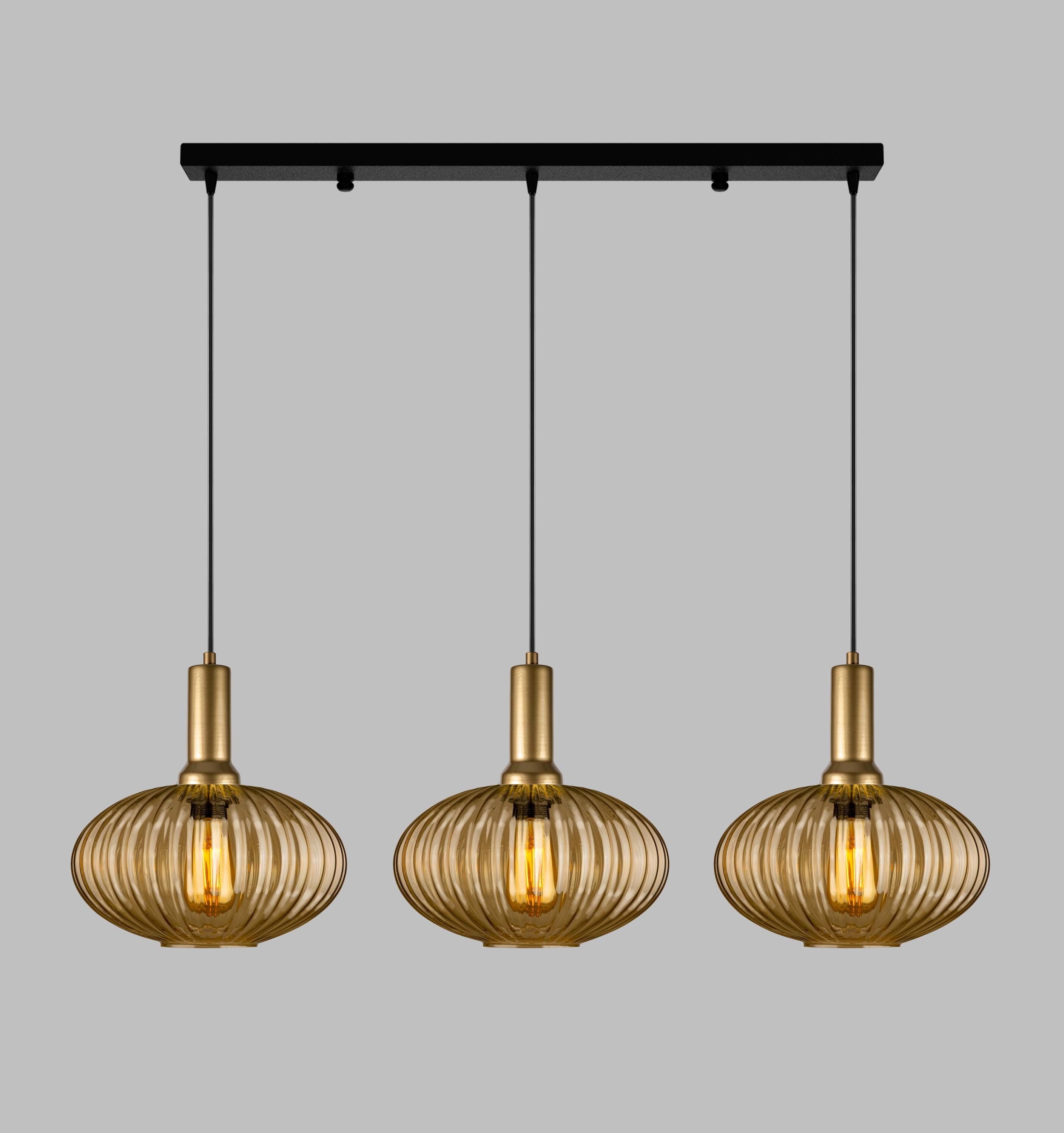 Opal White Glass Pendant Light: Modern Ribbed Lighting for Stairwell