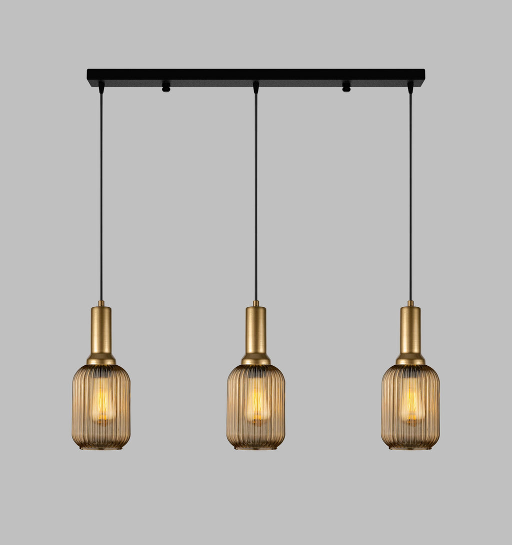 Ribbed White Glass Pendant Light: Modern Cylinder Chandelier