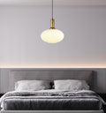 Milk White Ribbed Glass Pendant Light: Modern Chandelier Lighting