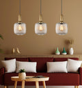 Ribbed Clear Glass Pendant Light: Modern Stairwell Chandelier