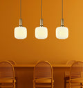 White Ribbed Glass Pendant Light: Modern Chandelier Lighting