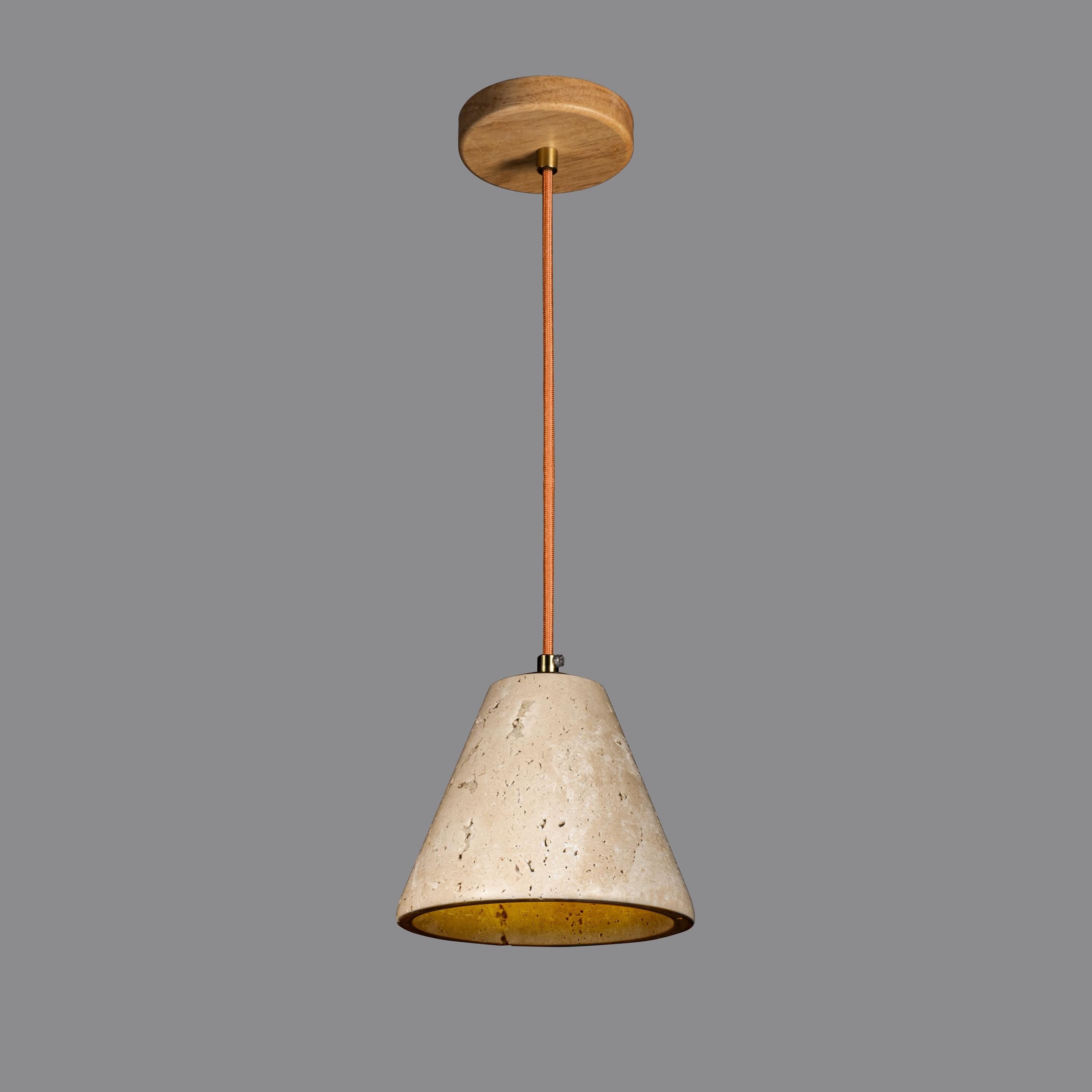Handcrafted Travertine Marble Pendant Light