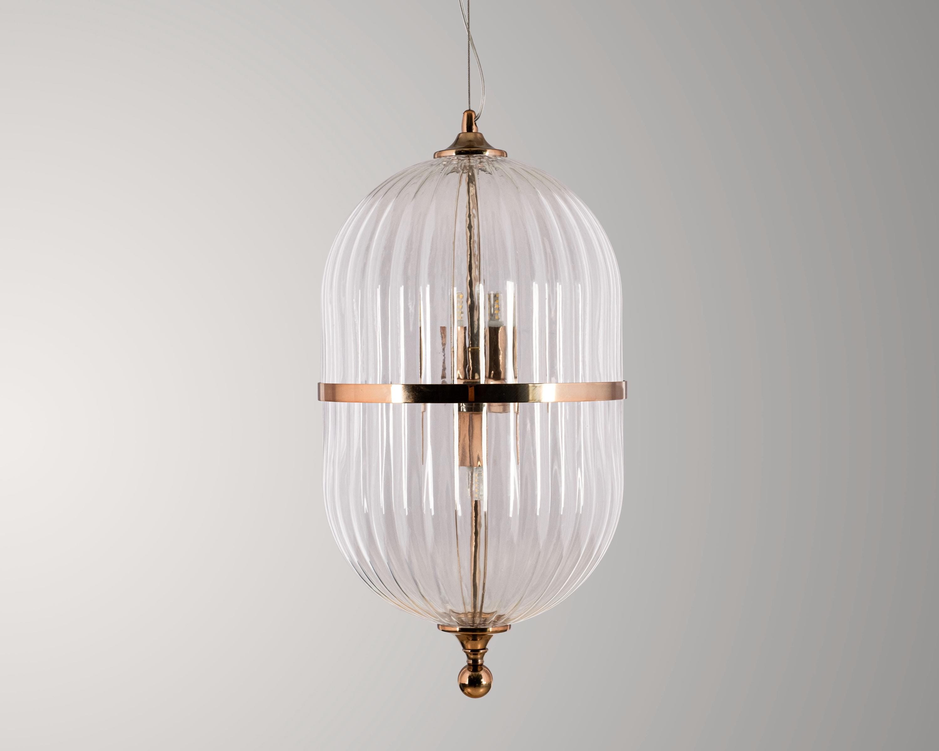 Modern Ribbed Glass Pendant Light: Scandinavian Kitchen Island Chandelier