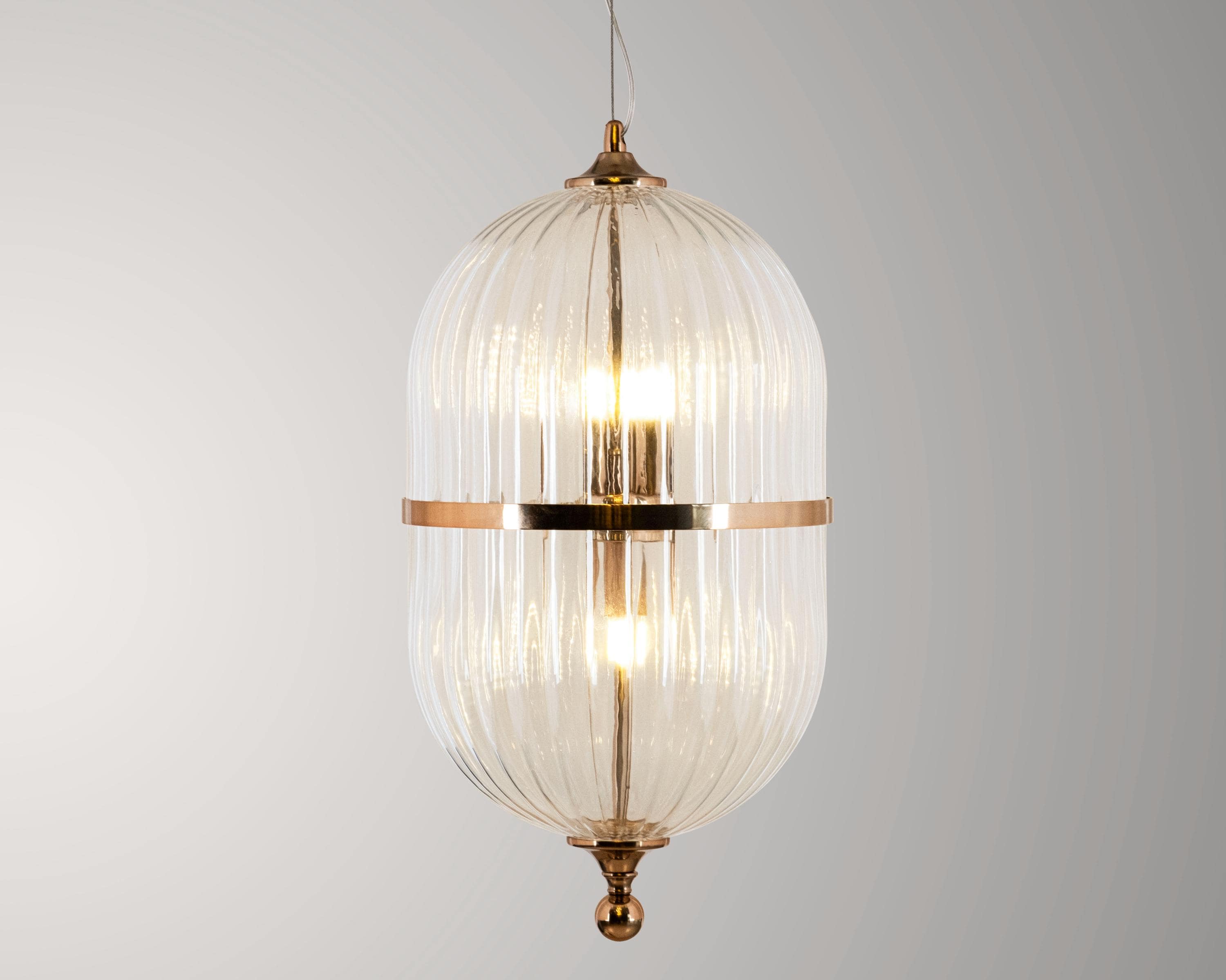Modern Ribbed Glass Pendant Light: Scandinavian Kitchen Island Chandelier