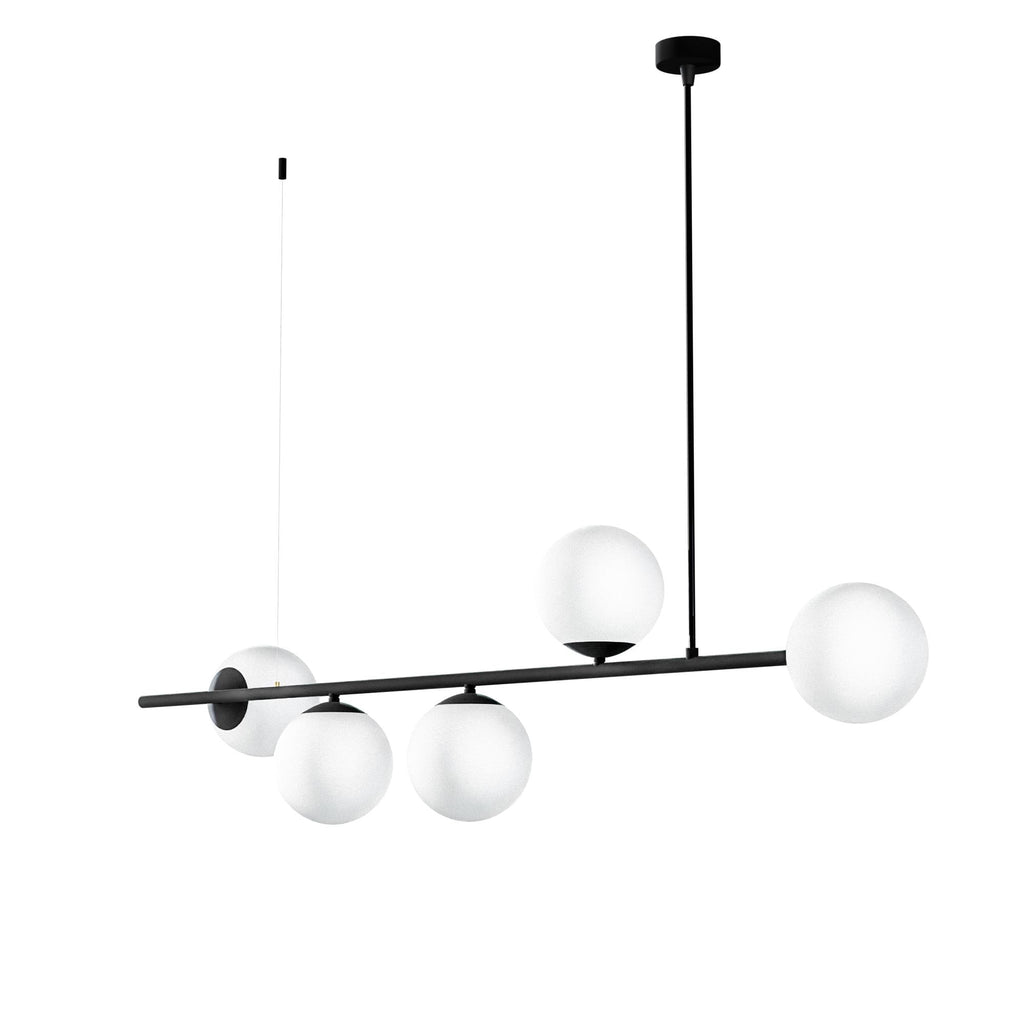 Minimalist Linear Pendant Light: Modern White Glass Hanging Lamp