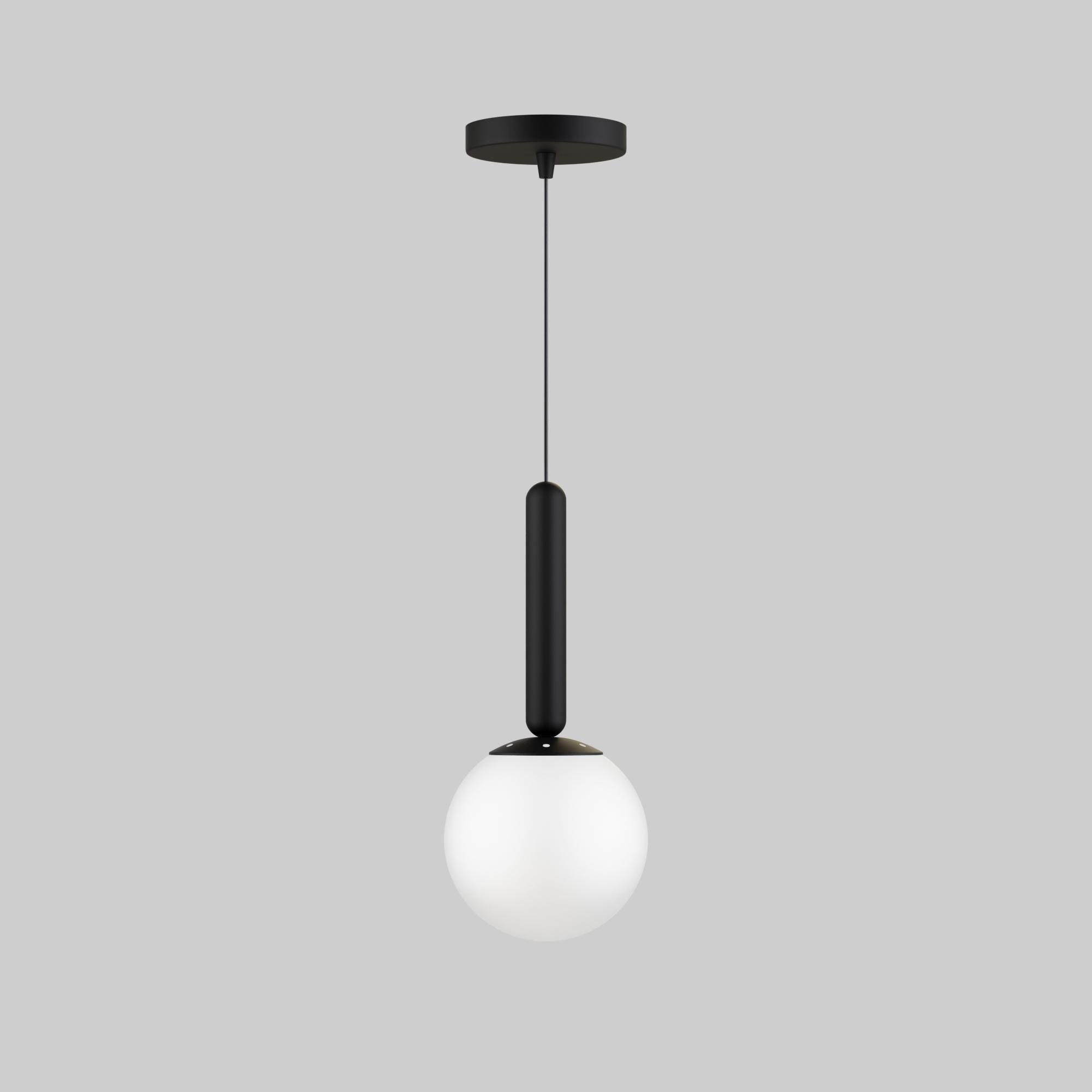 Mid Century Modern Globe Pendant Light: Black & Gold Linear Chandelier