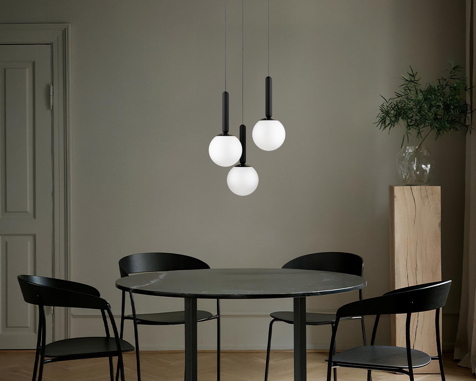 Mid Century Modern Globe Pendant Light: Cluster Chandelier, Adjustable Length